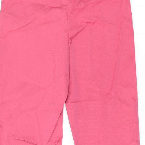 Marks and Spencer Womens Pink Cotton Chino Trousers Size 8 L29 in Regular Zip