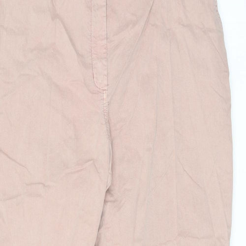 Marks and Spencer Womens Pink Cotton Chino Trousers Size 20 L28 in Regular Zip