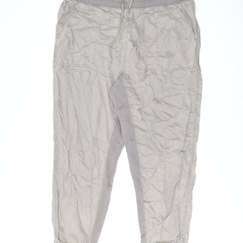 Marks and Spencer Womens Brown Lyocell Trousers Size 18 L26.5 in Regular Drawstring