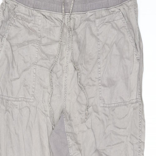 Marks and Spencer Womens Brown Lyocell Trousers Size 18 L26.5 in Regular Drawstring