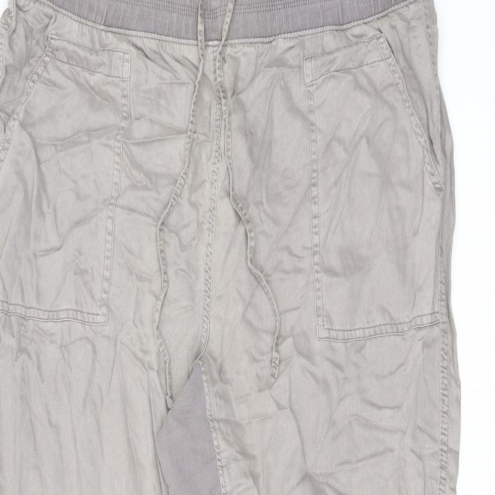 Marks and Spencer Womens Brown Lyocell Trousers Size 18 L26.5 in Regular Drawstring