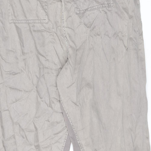 Marks and Spencer Womens Brown Lyocell Trousers Size 18 L26.5 in Regular Drawstring