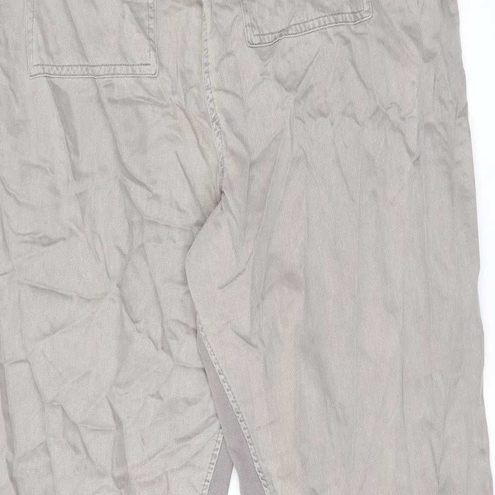 Marks and Spencer Womens Brown Lyocell Trousers Size 18 L26.5 in Regular Drawstring