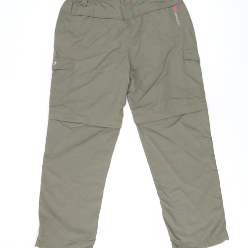 Regatta Womens Green Polyamide Cargo Trousers Size 12 L26.5 in Regular Zip