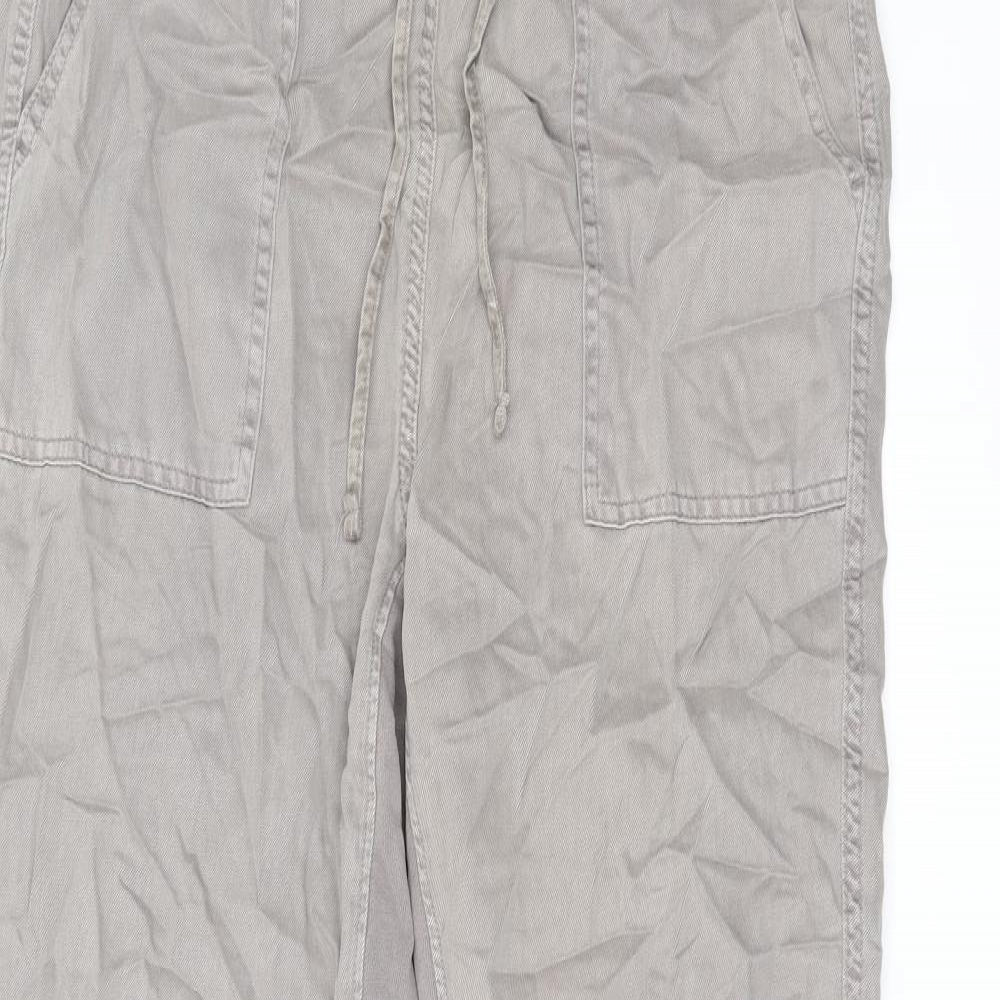 Marks and Spencer Womens Brown Lyocell Trousers Size 10 L29.5 in Regular Drawstring