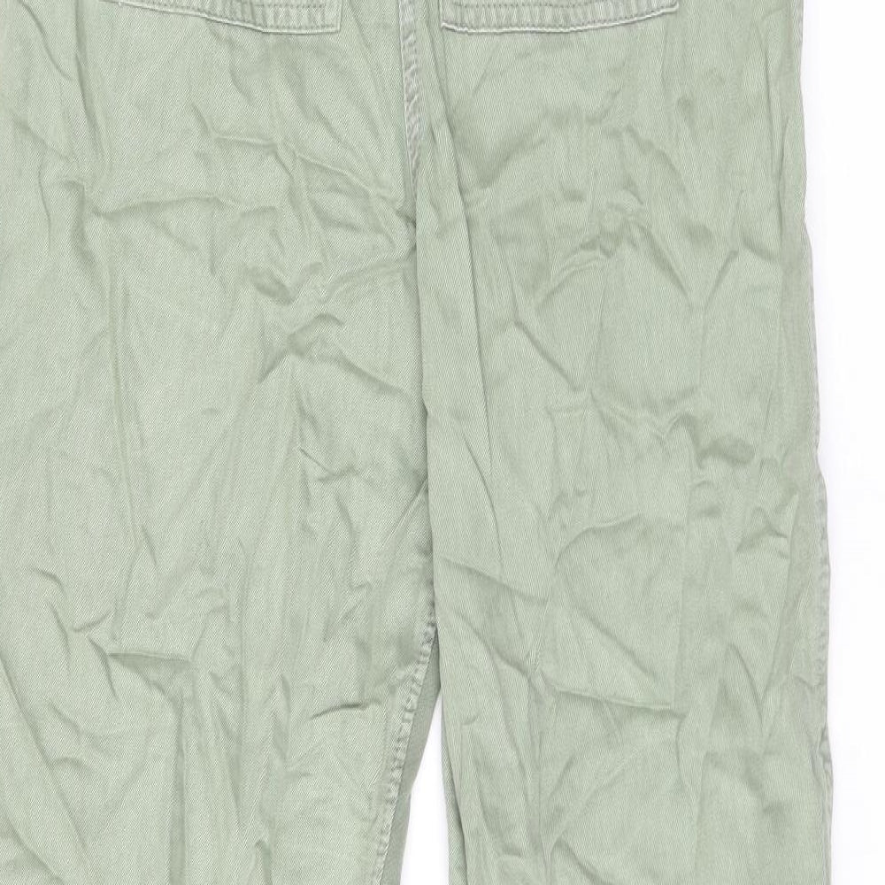Marks and Spencer Womens Green Lyocell Trousers Size 8 L28.5 in Regular Drawstring