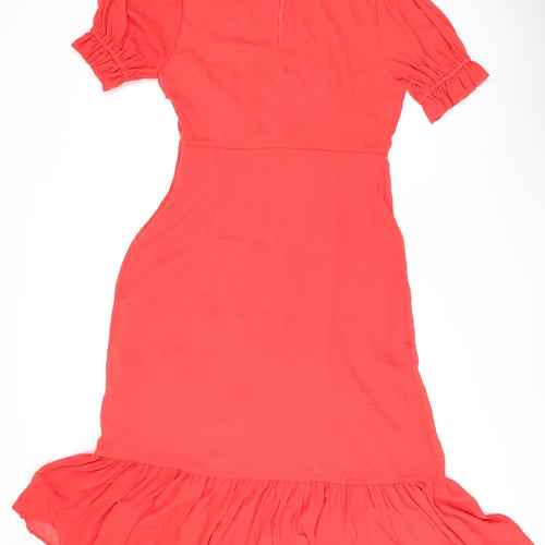 Finery Womens Red Polyester A-Line Size 16 Round Neck Zip