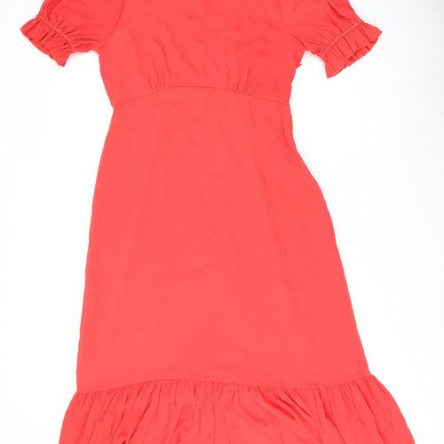 Finery Womens Red Polyester A-Line Size 16 Round Neck Zip