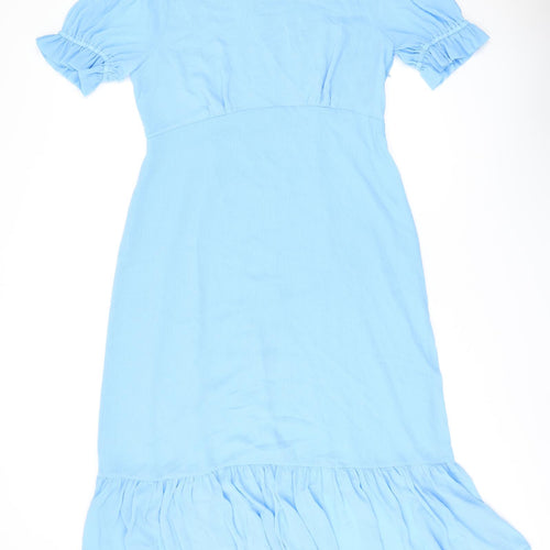 Finery Womens Blue Polyester A-Line Size 18 Round Neck Zip