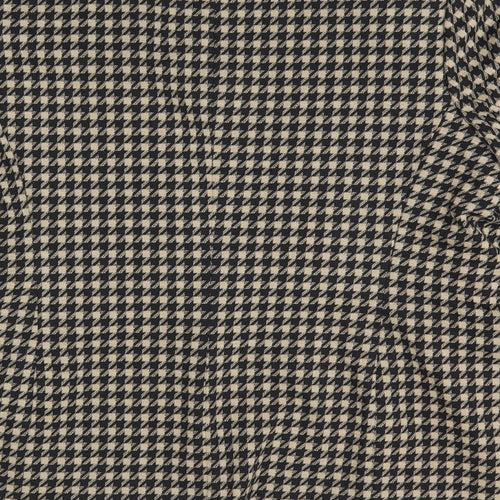 Marks and Spencer Womens Beige Geometric Jacket Blazer Size 16 - Houndstooth