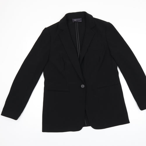 Marks and Spencer Womens Black Polyester Jacket Blazer Size 12