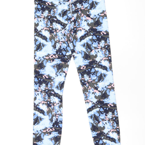 Goodmove Womens Blue Geometric Polyester Pedal Pusher Leggings Size 10 L26 in Regular Pullover