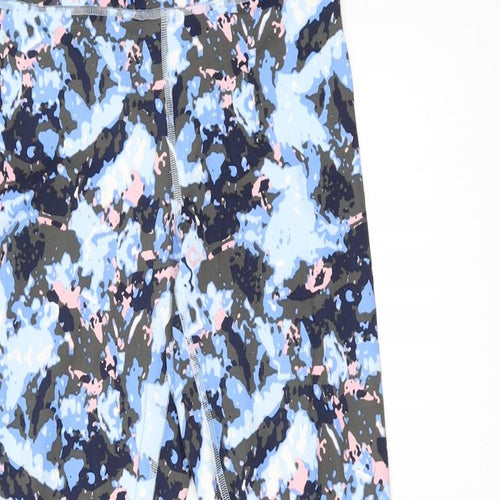 Goodmove Womens Blue Geometric Polyester Pedal Pusher Leggings Size 10 L26 in Regular Pullover