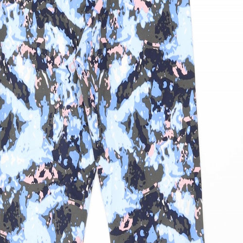 Goodmove Womens Blue Geometric Polyester Pedal Pusher Leggings Size 10 L26 in Regular Pullover