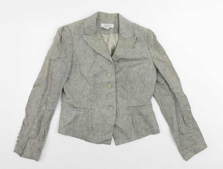 Emanuel Ungaro Womens Beige Jacket Blazer Size 10 Button