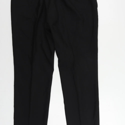 Fellini Mens Black Polyester Dress Pants Trousers Size 38 in L29 in Regular Zip