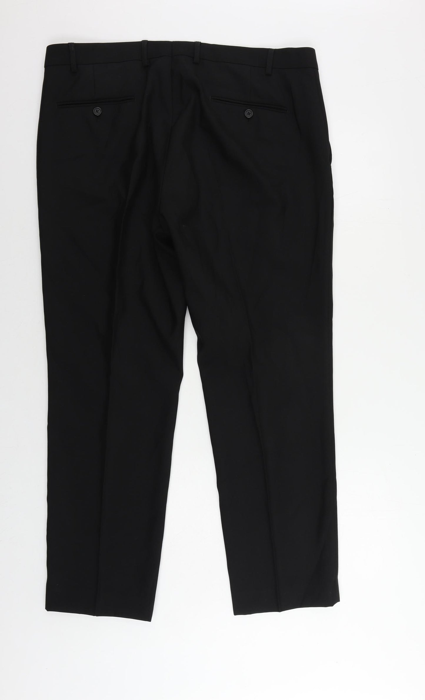 Fellini Mens Black Polyester Dress Pants Trousers Size 38 in L29 in Regular Zip