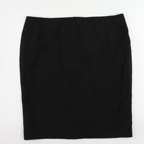 Marks and Spencer Womens Black Polyester Straight & Pencil Skirt Size 20 Zip - Lined