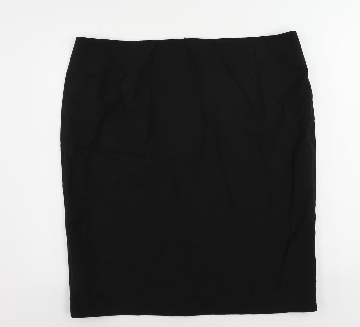Marks and Spencer Womens Black Polyester Straight & Pencil Skirt Size 20 Zip - Lined