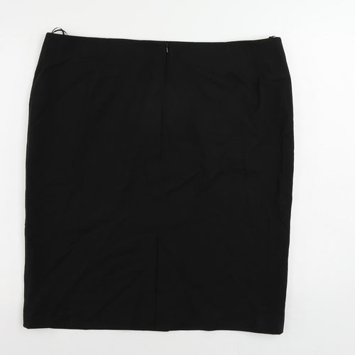 Marks and Spencer Womens Black Polyester Straight & Pencil Skirt Size 20 Zip - Lined
