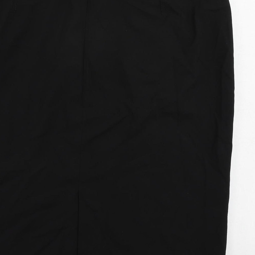 Marks and Spencer Womens Black Polyester Straight & Pencil Skirt Size 20 Zip - Lined