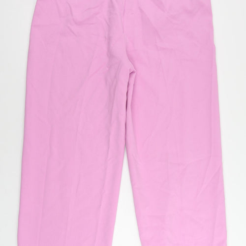 Marks and Spencer Womens Pink Polyester Trousers Size 20 L27 in Regular Zip