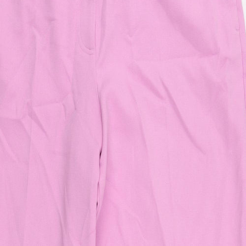 Marks and Spencer Womens Pink Polyester Trousers Size 20 L27 in Regular Zip