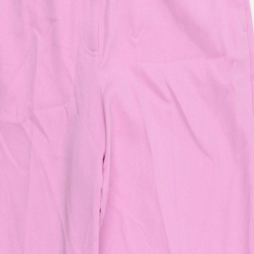 Marks and Spencer Womens Pink Polyester Trousers Size 20 L27 in Regular Zip