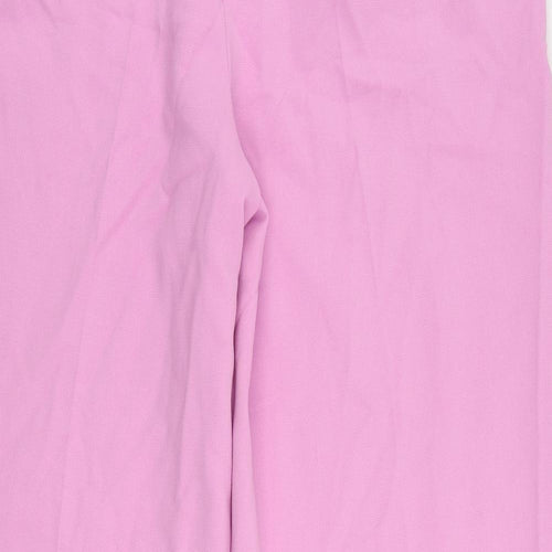 Marks and Spencer Womens Pink Polyester Trousers Size 20 L27 in Regular Zip