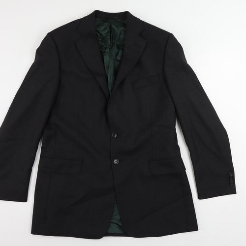 Lester Bowden Mens Black Wool Jacket Suit Jacket Size 42 Regular