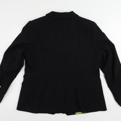 Per Una Womens Black Jacket Blazer Size 18 Button