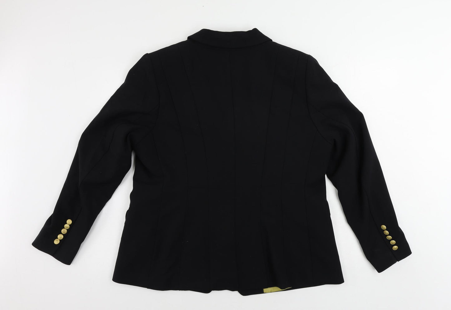 Per Una Womens Black Jacket Blazer Size 18 Button