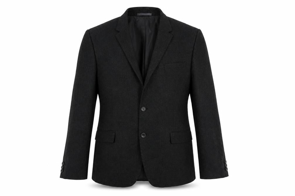 Front view of Marks & Spencer men’s grey polyester jacket blazer, size 44, regular