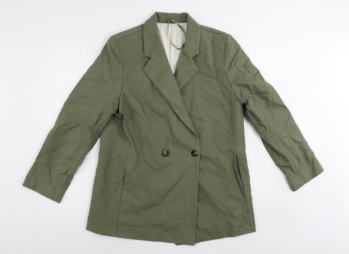 Per Una Womens Green Jacket Blazer Size 14 Button