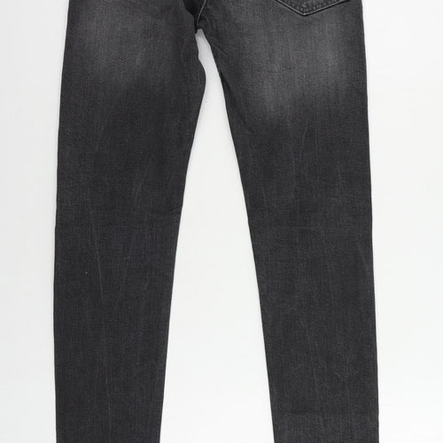 Topman Mens Grey Cotton Skinny Jeans Size 28 in L32 in Regular Button