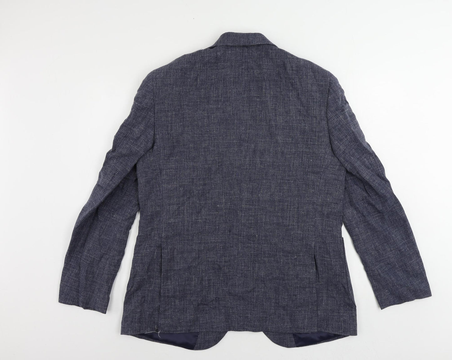 Marks and Spencer Mens Blue Linen Jacket Blazer Size 42 Regular
