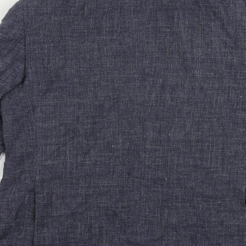 Marks and Spencer Mens Blue Linen Jacket Blazer Size 42 Regular