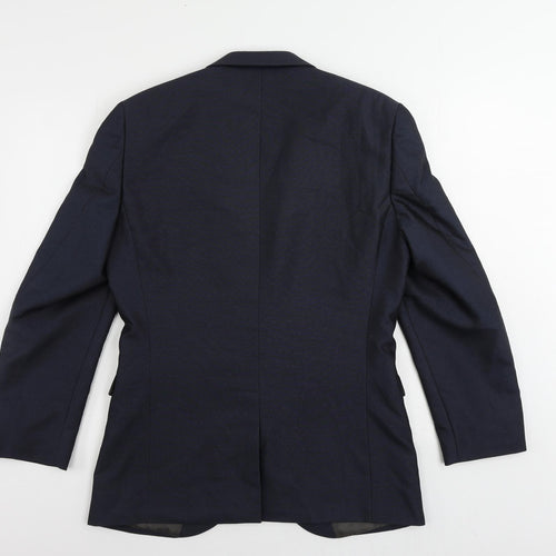 NEXT Mens Blue Polyester 3 Piece Suit Jacket Size 38 Regular