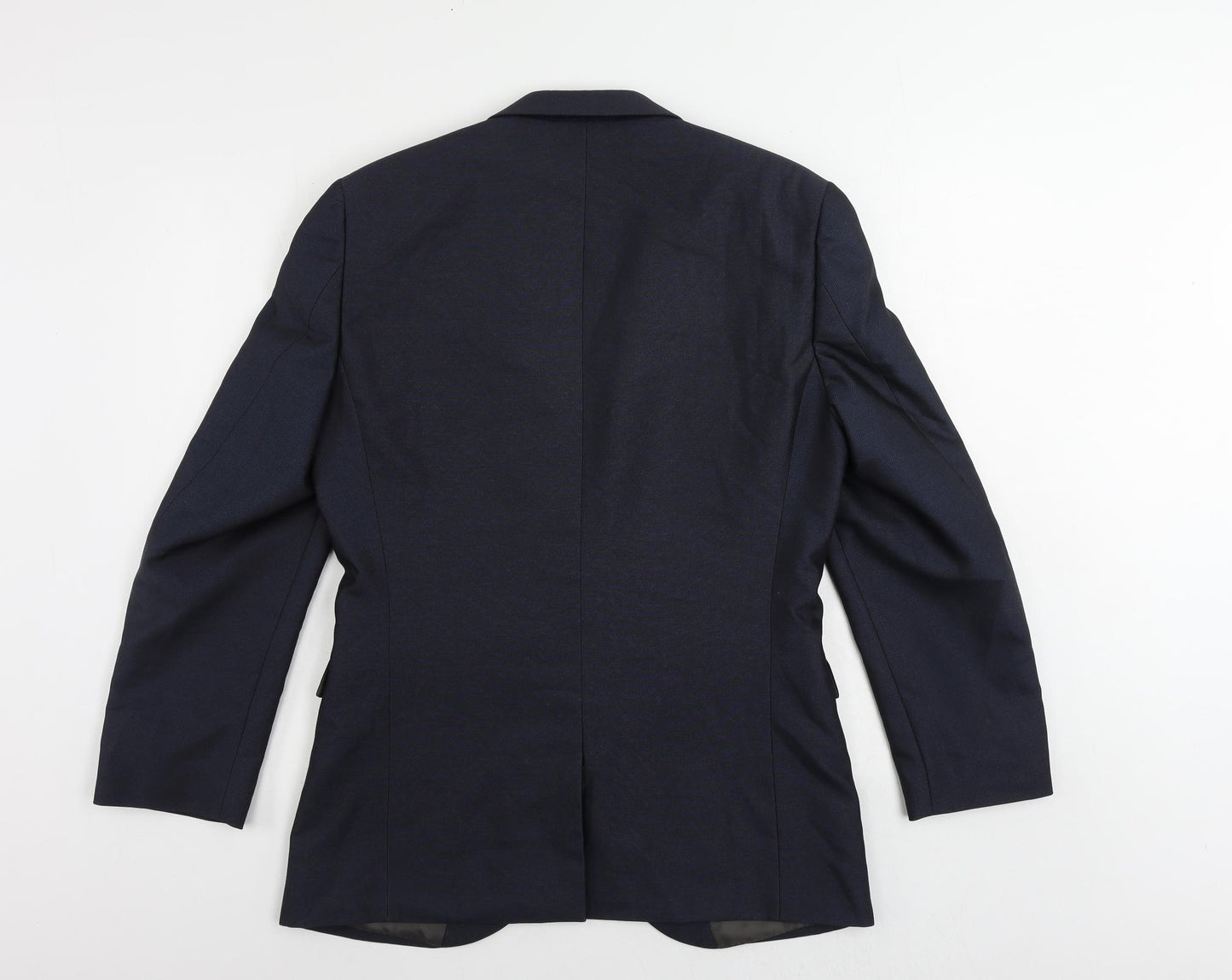 NEXT Mens Blue Polyester 3 Piece Suit Jacket Size 38 Regular