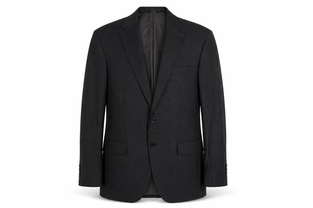 Front view of Marks & Spencer men’s grey polyester jacket suit jacket, size 40, regular