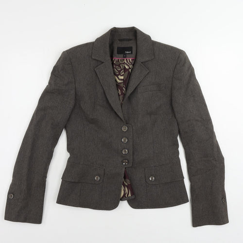 NEXT Womens Brown Jacket Coat Size 10 Button