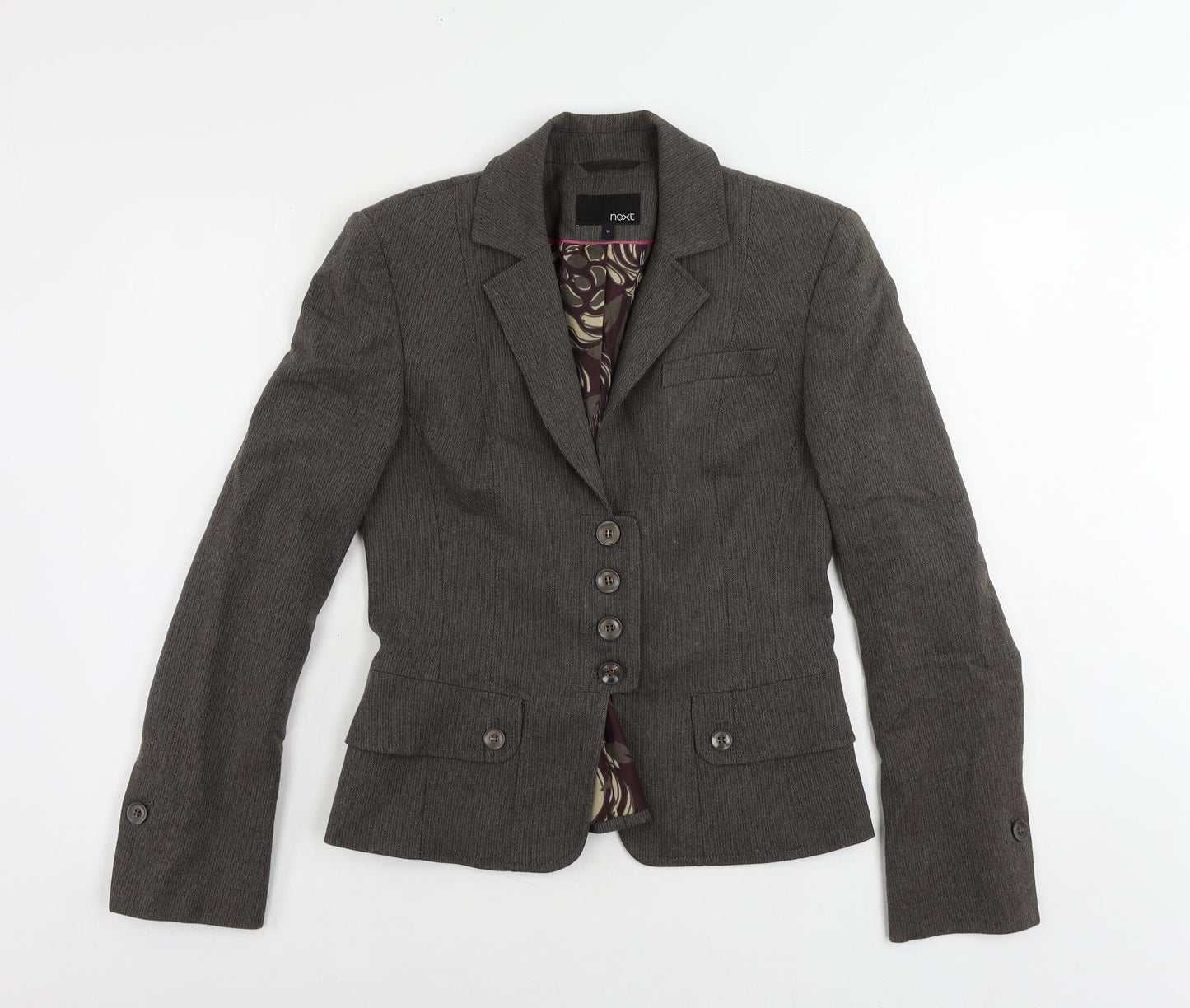 NEXT Womens Brown Jacket Coat Size 10 Button
