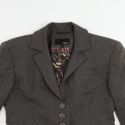 NEXT Womens Brown Jacket Coat Size 10 Button