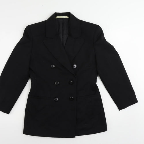 St Michael Womens Black Jacket Blazer Size 10 Button