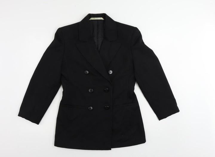 St Michael Womens Black Jacket Blazer Size 10 Button