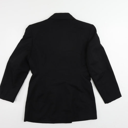 St Michael Womens Black Jacket Blazer Size 10 Button