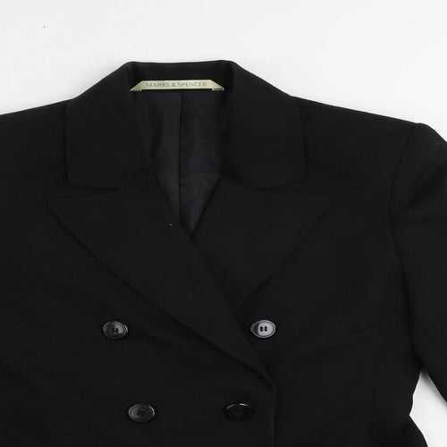 St Michael Womens Black Jacket Blazer Size 10 Button