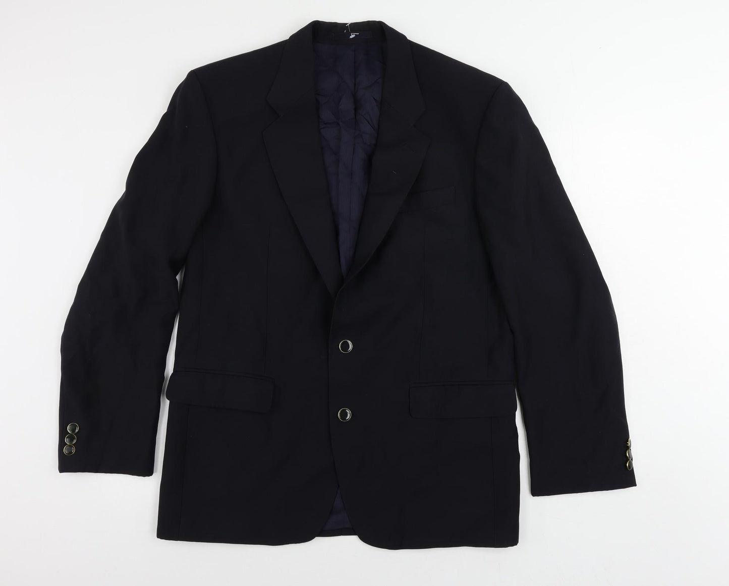 St Michael Mens Blue Wool Jacket Blazer Size 40 Regular