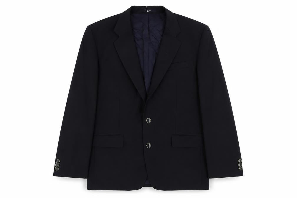 Front view of St Michael men’s blue wool jacket blazer, size 40, regular