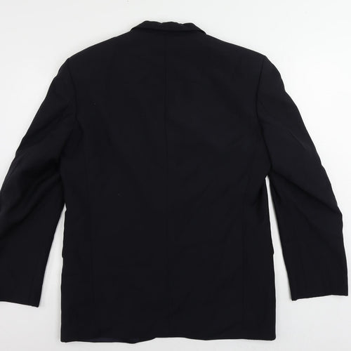 St Michael Mens Blue Wool Jacket Blazer Size 40 Regular